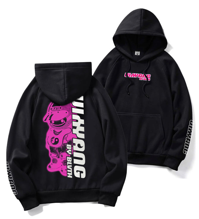 HOODIE YIN YANG PINK AND BLEACHED
